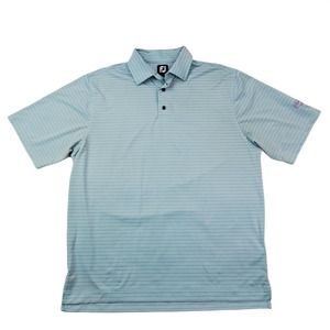 CC - Foot Joy Polo Shirt Men Large Purple Blue Stripe River Forest Golf